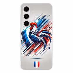 Coque en silicone imprimée compatible Samsung Galaxy S24 Galaxy S25 Coq Français