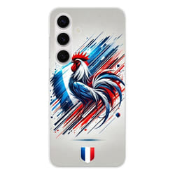 Coque en silicone imprimée compatible Samsung Galaxy S24 Galaxy S25 Coq Français