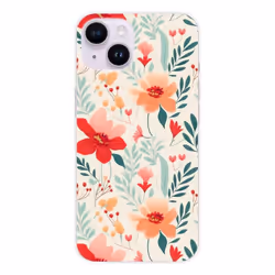 Coque Silicone Imprimée - 1001 Coques - iPhone 15 - Motif Flower Wall - Protection Optimale - Souple