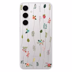 Coque en silicone - Compatible Samsung Galaxy S24 FE - design montee de fleurs