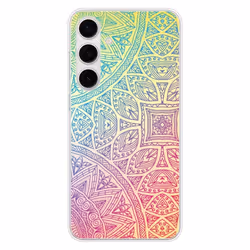 Coque en silicone imprimée compatible Samsung Galaxy S24 FE Mandala Pastel