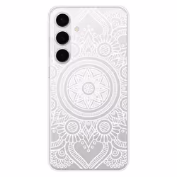 Coque en silicone imprimée - 1001 coques - Samsung Galaxy S24 FE - Mandala blanc - Protection optimale - TPU Gel
