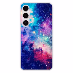 Coque en silicone - Compatible Samsung Galaxy S24 FE - design galaxie bleue