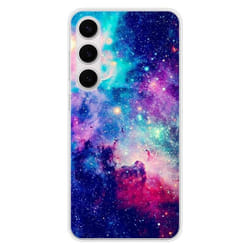 Coque en silicone - Compatible Samsung Galaxy S24 FE - design galaxie bleue