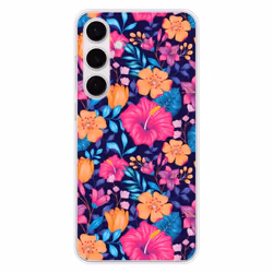 Coque Silicone Imprimée - 1001 Coques - Samsung Galaxy S24 FE - Fleurs Exotiques - Souple - Transparent