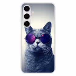 Coque en silicone - Compatible Samsung Galaxy S24 FE - design chat a lunette