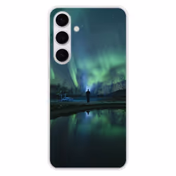 Coque en silicone - Compatible Samsung Galaxy S24 FE - design aurores boreales