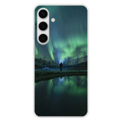 Coque en silicone - Compatible Samsung Galaxy S24 FE - design aurores boreales