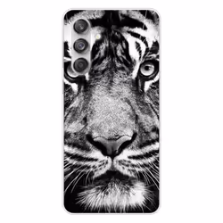 Coque en silicone - Compatible Samsung Galaxy M55 5G - design tigre blanc et noir