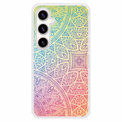 Coque en silicone renforcé imprimée compatible Samsung Galaxy S23 FE Mandala Pastel