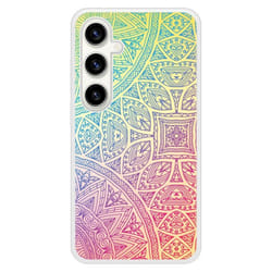 Coque en silicone renforcé imprimée compatible Samsung Galaxy S23 FE Mandala Pastel