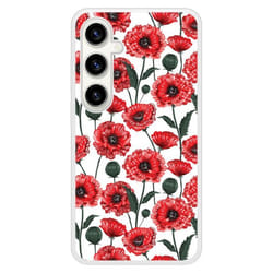 Coque Silicone Renforcée - Samsung - Galaxy S23 FE - Fleurs de Pavot - Multicolore - Souple