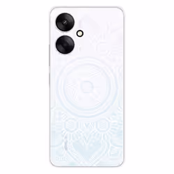Coque en silicone imprimée compatible Xiaomi Redmi 13C 5G Mandala blanc