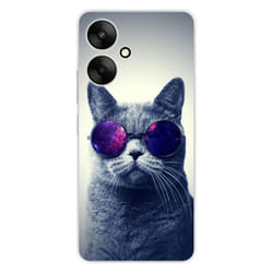 Coque en silicone - Compatible Xiaomi Redmi 13C 5G - design chat a lunette