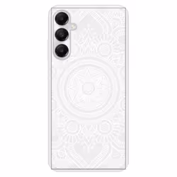 Coque en silicone renforcé imprimée compatible Samsung Galaxy A05S Mandala blanc