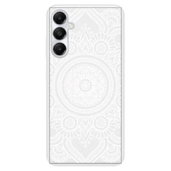 Coque en silicone renforcé imprimée compatible Samsung Galaxy A05S Mandala blanc