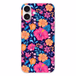 Coque Silicone Imprimée - 1001 Coques - iPhone 16 Plus - Fleurs Exotiques - Souple - Transparent