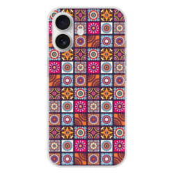 Coque en silicone imprimée - 1001 coques - Apple iPhone 16 - Patchwork Mandala - Transparent - Semi-rigide