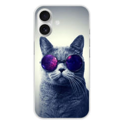 Coque en silicone - Compatible Apple iPhone 16 - design chat a lunette