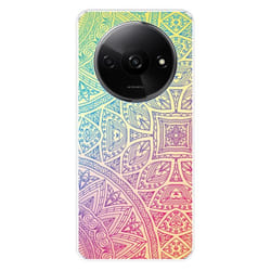 Coque en silicone imprimée compatible Xiaomi Redmi A3 4G Mandala Pastel