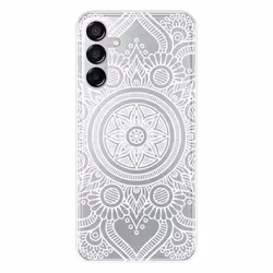 Coque en silicone imprimée compatible Samsung Galaxy M15 5G Mandala blanc