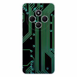 Coque en silicone - Compatible Xiaomi Redmi 14C 4G - design texture circuit geek