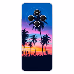 Coque en silicone - Compatible Xiaomi Redmi 14C 4G - design palmiers colores