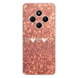 Coque en silicone - Compatible Xiaomi Redmi 14C 4G - design paillettes coeur