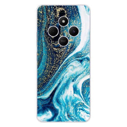Coque en silicone - Compatible Xiaomi Redmi 14C 4G - design marbre bleu paillete