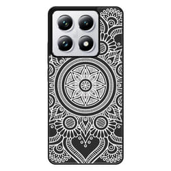 Coque en silicone renforcé - Xiaomi - 14T 4G - Mandala blanc - Résistance accrue - Impression brillante