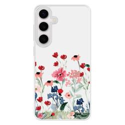 Coque Silicone renforcée - Samsung - Galaxy S24 FE - Impression Printemps en fleurs - Protection accrue - Souple