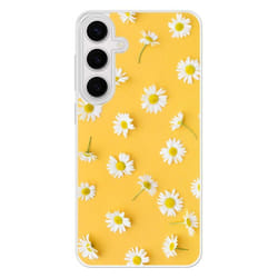 Coque Silicone Renforcée - Samsung - Galaxy S24 FE - Imprimée Marguerittes - Résistance Chocs - Brillante