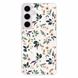Coque en silicone renforcé imprimée compatible Samsung Galaxy S24 FE Flowers