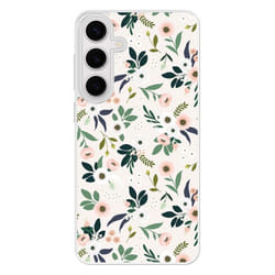 Coque en silicone renforcé imprimée compatible Samsung Galaxy S24 FE Flowers
