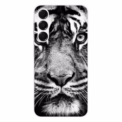 Coque en silicone - Compatible Samsung Galaxy A36 5G - design tigre blanc et noir