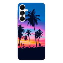 Coque en silicone - Compatible Samsung Galaxy A36 5G - design palmiers colores