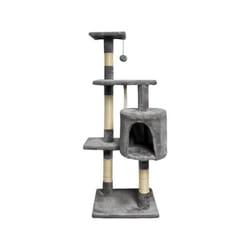 Arbre a chat - 40 x 40 x 110 cm Paloma Gris foncé - 3 plateformes, 1 corde, 1 niche , poteaux a griffer