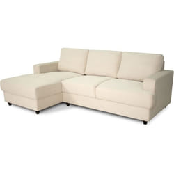 Canapé D'Angle Gauche 4 Places - Paul In Cord - Tissu Beige - 216 X 141 X 79 Cm - Fabriqué En Ukraine