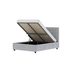 Lit coffre adulte eliza 140 x 190 cm - Sommier inclus - Gris foncé