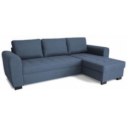 Canapé dangle fixe réversible 4 places - Tissu Bleu - L245 x P150 x H86 cm - HAMILTON - Fabriqué en Ukraine