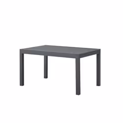 Table de jardin extensible rectangulaire 6 a 8 personnes - Gris foncé - En aluminium - 135 / 270 x 90 x 75 cm