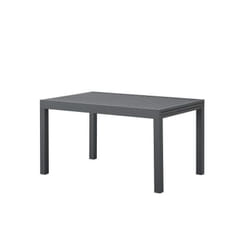 Table de jardin extensible rectangulaire 6 a 8 personnes - Structure aluminium - l 135-270 x p 90 x h 75 cm - Gris foncé