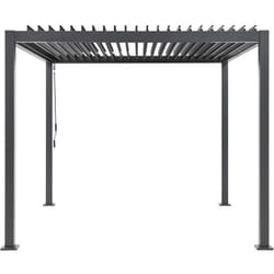 Pergola bioclimatique GAYA - Structure en aluminium et en acier - 290x290xH240 cm - Gris