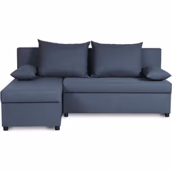 Canapé dangle réversible – Tissu Bleu – L 192 x P 143 x H 79 cm – JOSS - Fabriqué en Ukraine