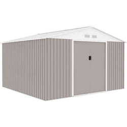 Abri De Jardin En Métal 10,2 M² - Kit D'Ancrage Inclus - Taupe