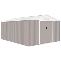 Abri De Jardin En Métal 15,16 M² - Kit D'Ancrage Inclus - Taupe