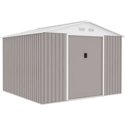 Abri De Jardin En Métal 7,06 M² - Kit D'Ancrage Inclus - Taupe