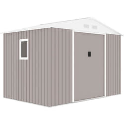 Abri De Jardin En Acier 5,29 M2 - Kit Dancrage Inclus - Taupe