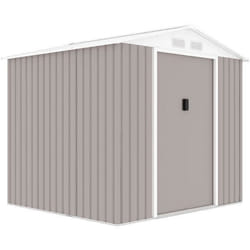 Abri De Jardin En Acier 4,07 M2 - Kit Dancrage Inclus - Taupe