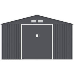 Abri De Jardin En Metal 10,78 M2 - Kit Dancrage Inclus - Gris Anthracite